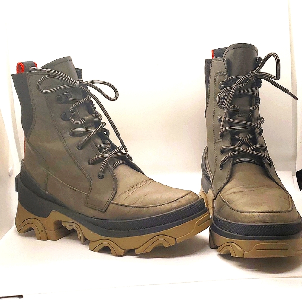 Sorel Boots Waterproof Green Leather
